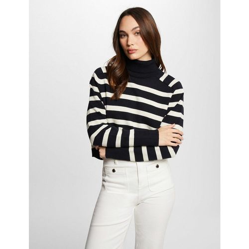 Breton Striped Turtleneck Jumper in Fine Knit - Morgan - Modalova