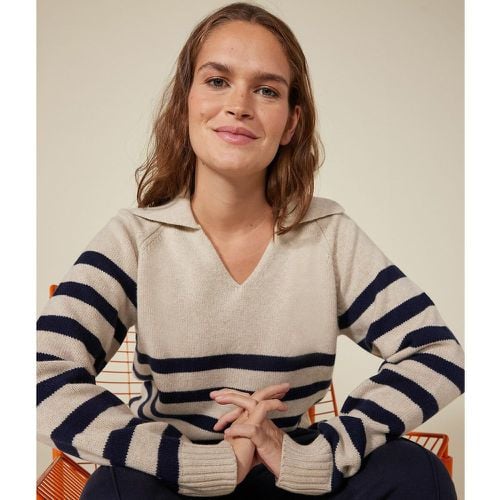 Breton Striped Jumper in Wool Mix - PETIT BATEAU - Modalova