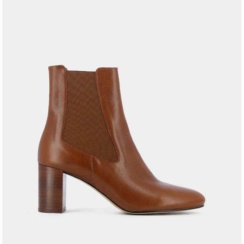 Duris Leather Chelsea Ankle Boots with Block Heel - JONAK - Modalova