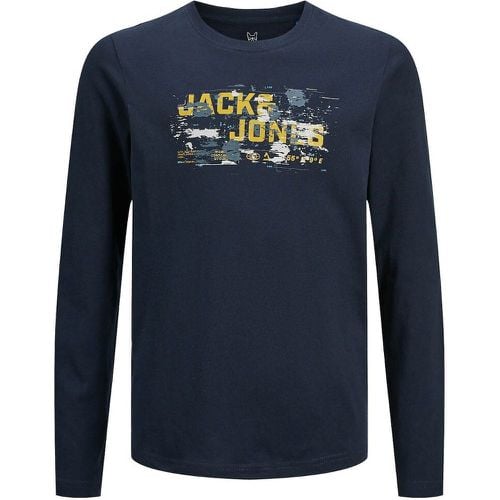 Logo Print Cotton T-Shirt with Long Sleeves - JACK & JONES JUNIOR - Modalova