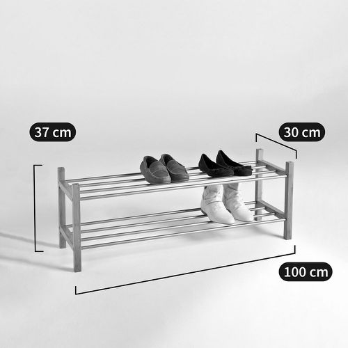 Bamboo 2-Tier Metal & Bamboo Shoe Rack - SO'HOME - Modalova