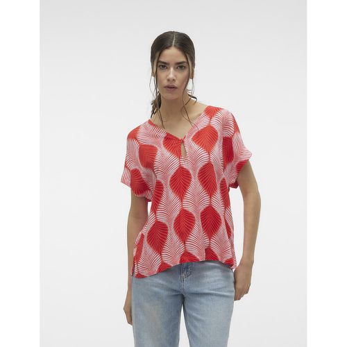 Printed Short Sleeve Blouse - Vero Moda - Modalova