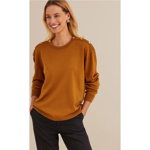 Wool Blend Jumper in Fine Knit with Crew Neck - Anne weyburn - Modalova