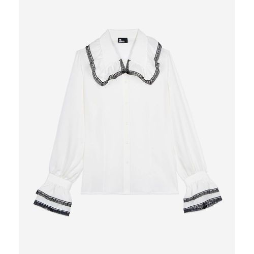 Silk Blouse with Lace-Trimmed Peter Pan Collar - THE KOOPLES - Modalova