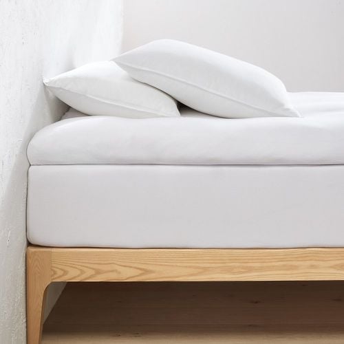 Recycled Cotton Jersey Fitted Mattress Topper Sheet - LA REDOUTE INTERIEURS - Modalova