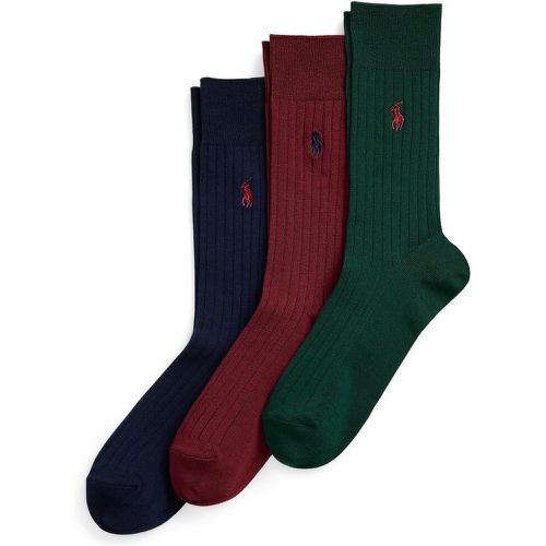 Pack of 3 Pairs of Socks in Egyptian Cotton Mix - Polo Ralph Lauren - Modalova