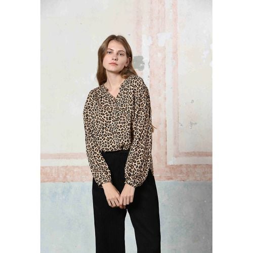 Animal Print V-Neck Blouse - SEE U SOON - Modalova