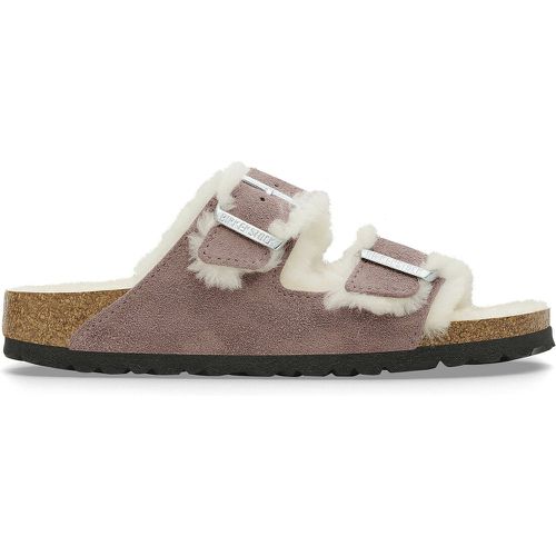 Arizona Fell Suede Mules with Faux Fur Lining - Birkenstock - Modalova