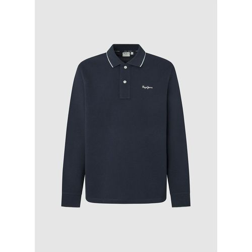 Cotton Polo Shirt with Contrasting Collar and Long Sleeves - Pepe Jeans - Modalova