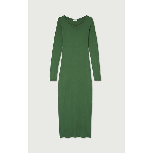 Gamipy Cotton Maxi Dress with Crew Neck and Long Sleeves - American vintage - Modalova