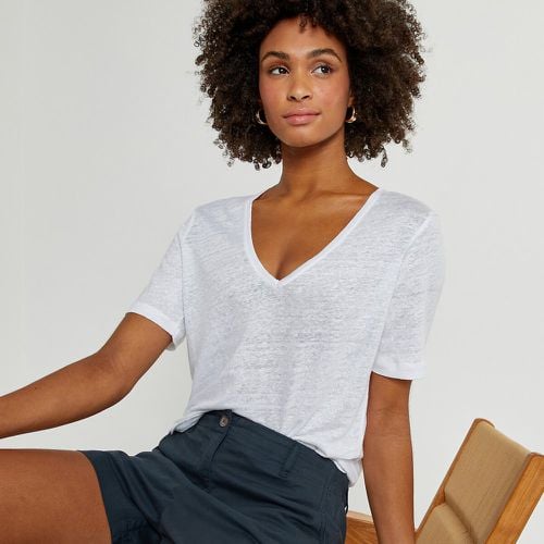 Linen V-Neck T-Shirt, Made in Europe - LA REDOUTE COLLECTIONS - Modalova