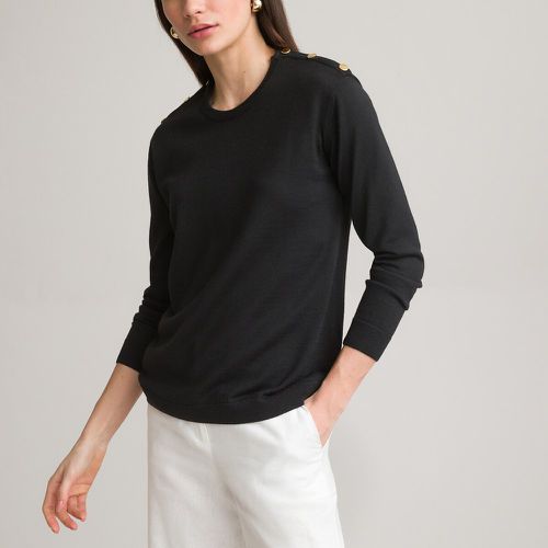 Wool Blend Jumper in Fine Knit with Crew Neck - Anne weyburn - Modalova