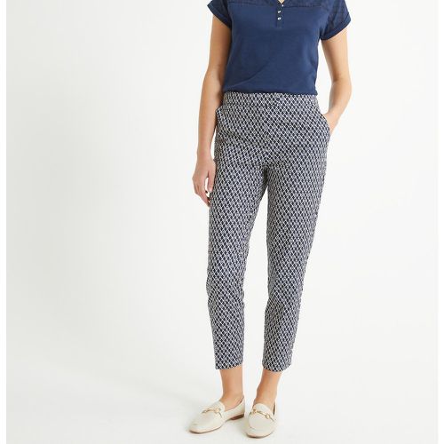 Graphic Print Peg Trousers in Cotton, Length 26.5" - Anne weyburn - Modalova