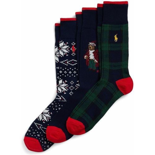 Gift Set of 3 Pairs of Polo Bear Socks in Cotton Mix - Polo Ralph Lauren - Modalova