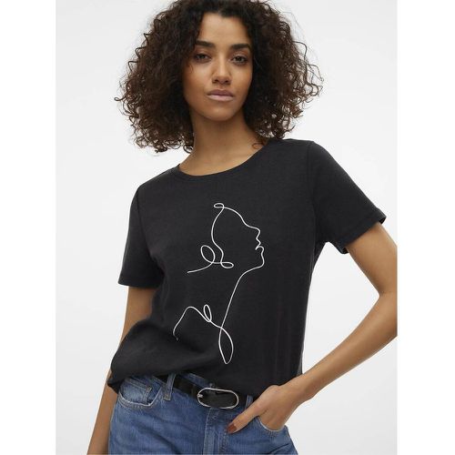 Printed Cotton T-Shirt with Crew Neck - Vero Moda - Modalova