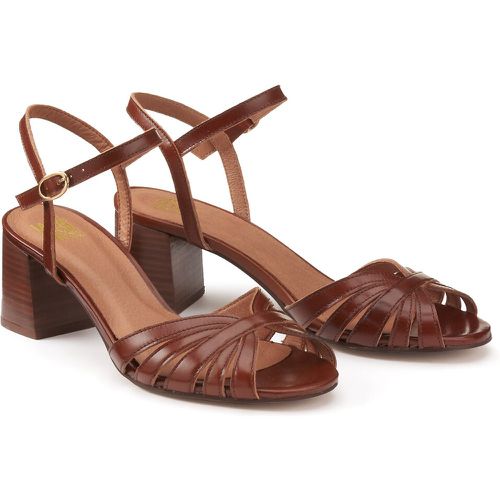 Leather Block Heel Sandals - LA REDOUTE COLLECTIONS - Modalova