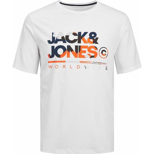 Logo Print Cotton T-Shirt with Crew Neck - jack & jones - Modalova