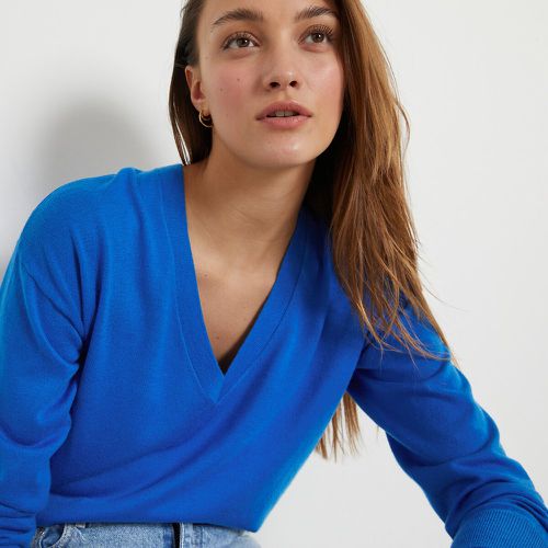 V-Neck Jumper in Draping Knit - LA REDOUTE COLLECTIONS - Modalova