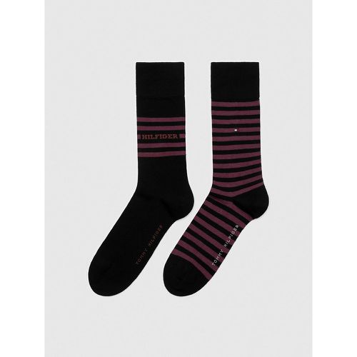 Pack of 2 Pairs of Crew Socks in Striped Cotton Mix - Tommy Hilfiger - Modalova