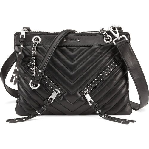 Reporter Leather Shoulder Bag with Studded Detailing - IKKS - Modalova