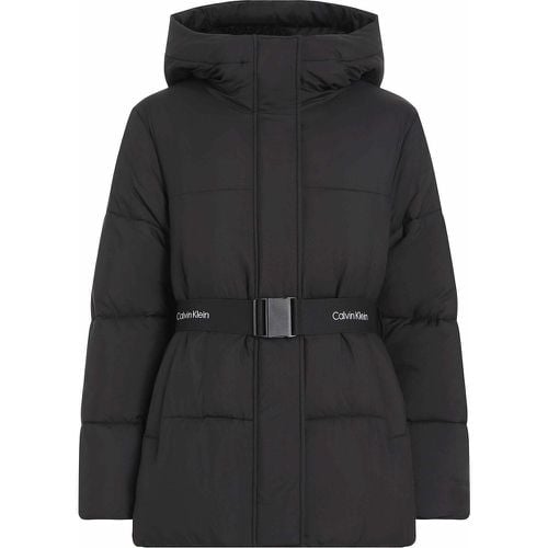 Hooded Padded Puffer Jacket with Zip Fastening - Calvin Klein Jeans - Modalova