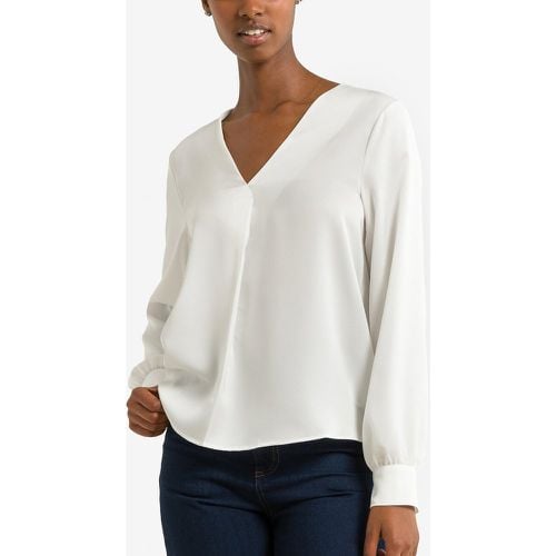 Recycled Satin V-Neck Blouse with Long Sleeves - Vila - Modalova