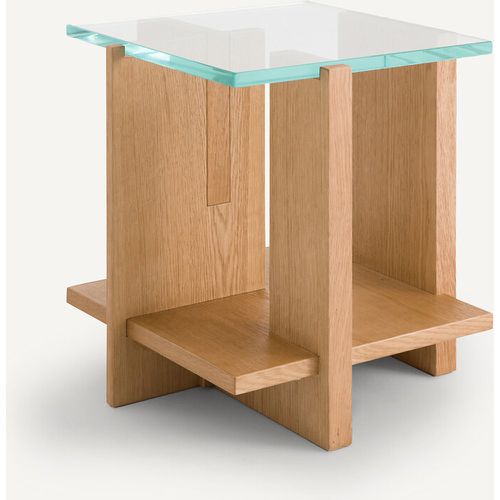 Laby Tempered Glass & Sandblasted Oak Side Table - AM.PM - Modalova