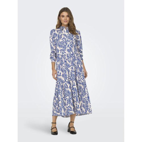 Cotton Midaxi Shirt Dress in Leaf Print - JDY - Modalova