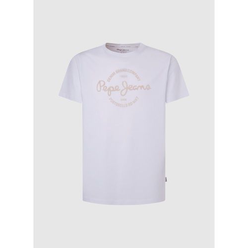 Cotton Logo Print T-Shirt with Short Sleeves, Regular Fit - Pepe Jeans - Modalova