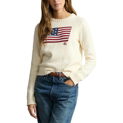 Cotton American Flag Jumper with Crew Neck - Polo Ralph Lauren - Modalova