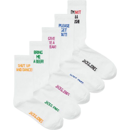 Pack of 5 Pairs of Novelty Socks in Cotton Mix - jack & jones - Modalova