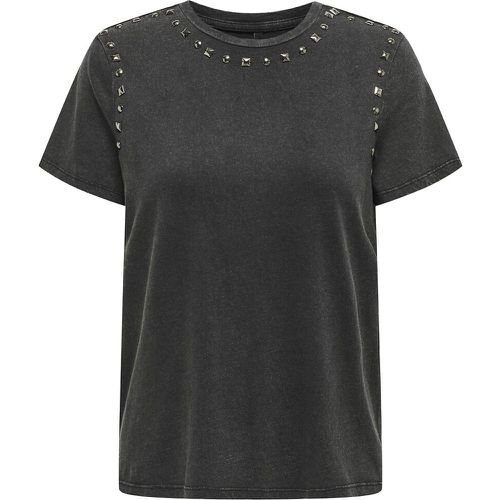 Cotton Short Sleeve T-Shirt with Studded Embellishment - Only Tall - Modalova