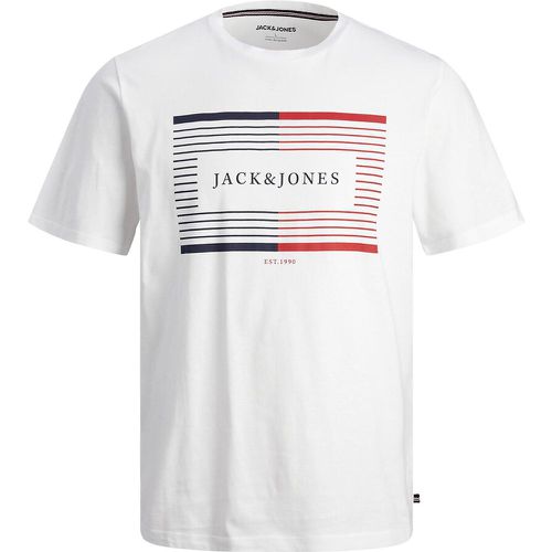 Logo Print Cotton T-Shirt with Crew Neck - jack & jones - Modalova