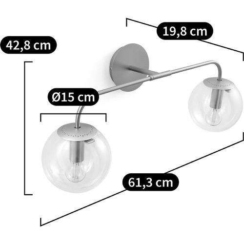 Moricio Double and Glass Wall Lamp - LA REDOUTE INTERIEURS - Modalova