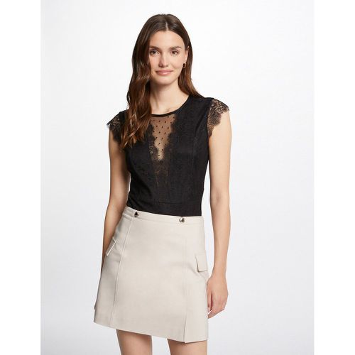 Lace Bodysuit with Dotted Tulle Detail - Morgan - Modalova