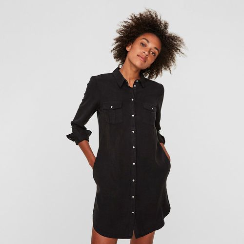 Button-Through Mini Shirt Dress with Long Sleeves - Vero Moda - Modalova