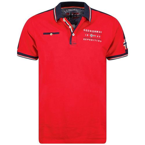 Kezolo Cotton Polo Shirt with Short Sleeves - geographical norway - Modalova