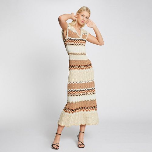 Striped Midi Dress with Short Sleeves - Morgan - Modalova