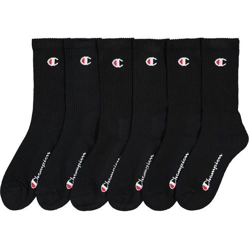 Pack of 6 Pairs of Crew Socks in Cotton Mix with Logo - Champion - Modalova