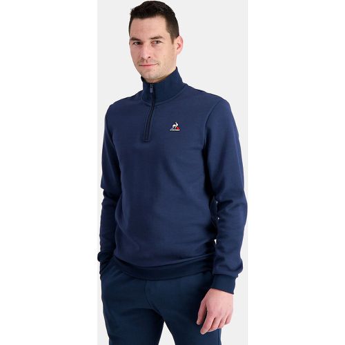 Essential Embroidered Logo Sweatshirt in Cotton Mix with Half Zip - Le Coq Sportif - Modalova