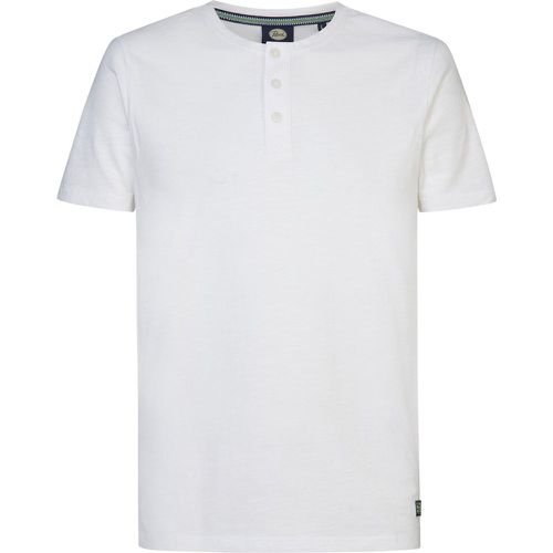 Plain Cotton T-Shirt with Crew Neck - PETROL INDUSTRIES - Modalova