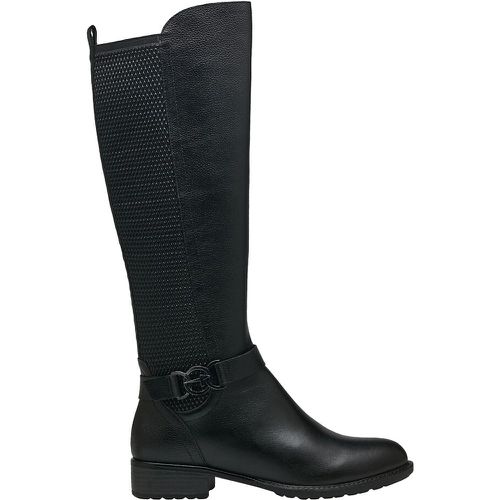 Leather Elasticated Calf Boots with Flat Heel - tamaris - Modalova