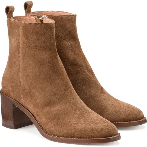 Les Signatures - Suede Ankle Boots with Block Heel - LA REDOUTE COLLECTIONS - Modalova
