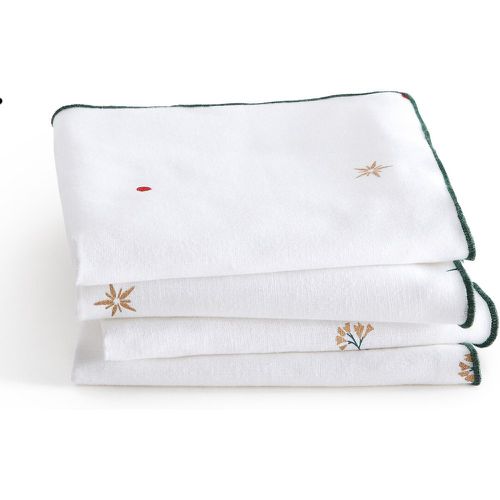 Set of 4 Floya Festive Cotton and Linen Blend Table Napkins - LA REDOUTE INTERIEURS - Modalova