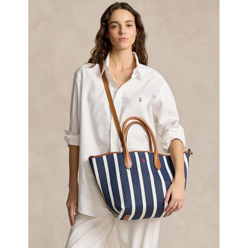 Striped Cotton Canvas Tote Bag with Contrasting Handles - Polo Ralph Lauren - Modalova