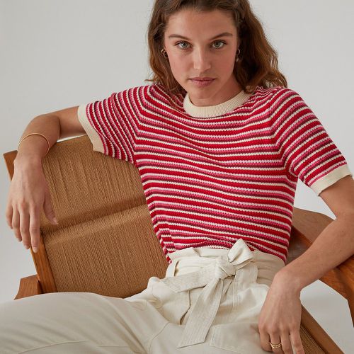 Striped Organic Cotton Jumper with Short Sleeves - LA REDOUTE COLLECTIONS - Modalova