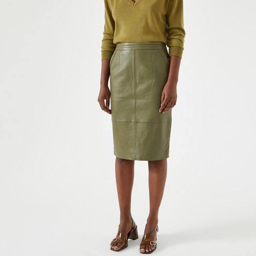 Knee-Length Straight Skirt in Leather - Anne weyburn - Modalova