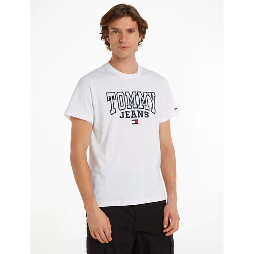 Slogan Print Cotton T-Shirt with Short Sleeves - Tommy Jeans - Modalova