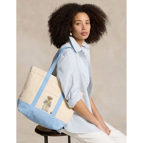 Polo Bear Tote Bag in Cotton Canvas, Medium - Polo Ralph Lauren - Modalova