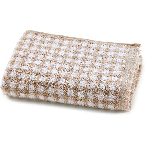 Dinan Gingham 100% Cotton Terry Bath Towel - LA REDOUTE INTERIEURS - Modalova
